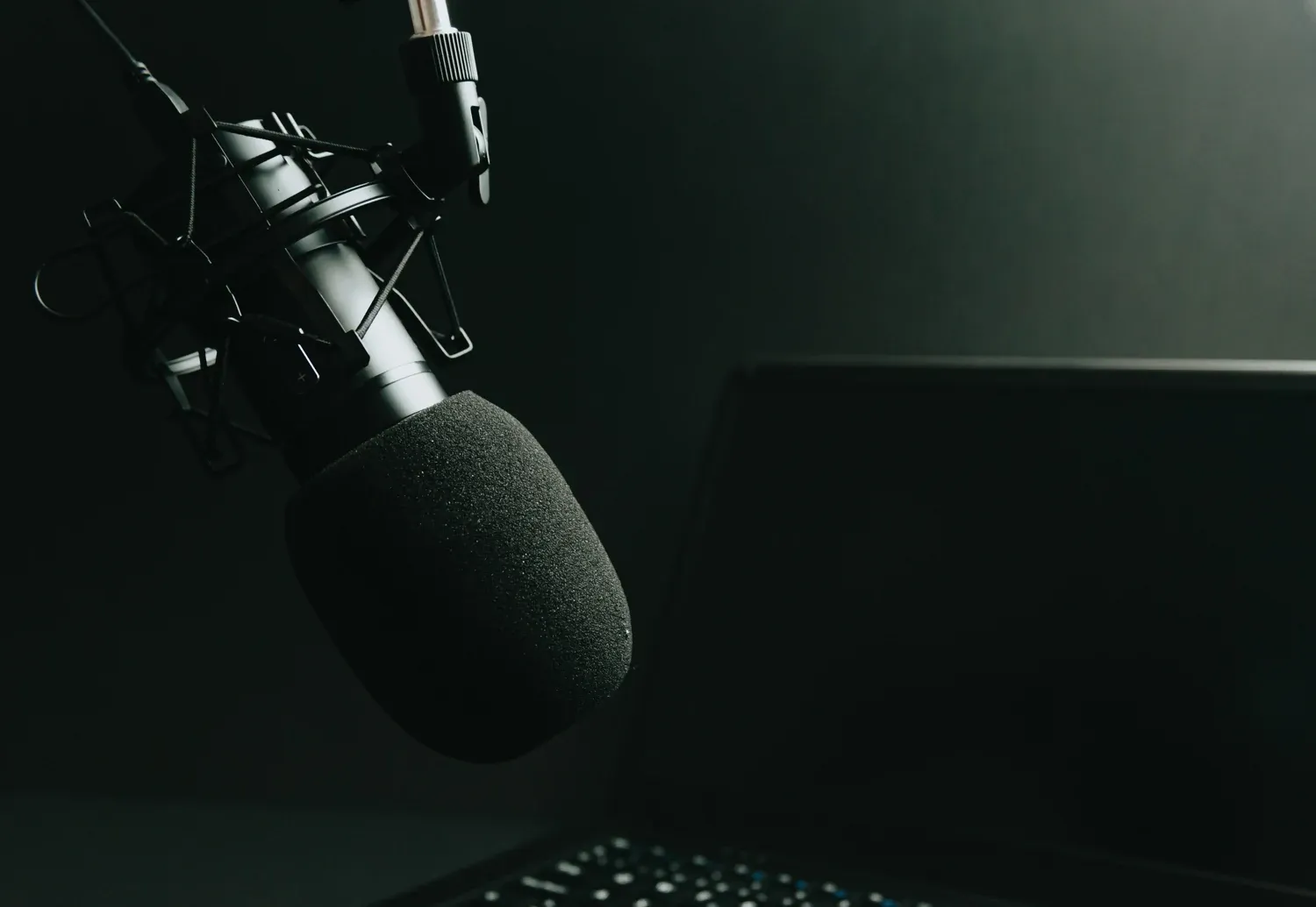 Microfono professionale in uno studio di registrazione, foto di ambientazione